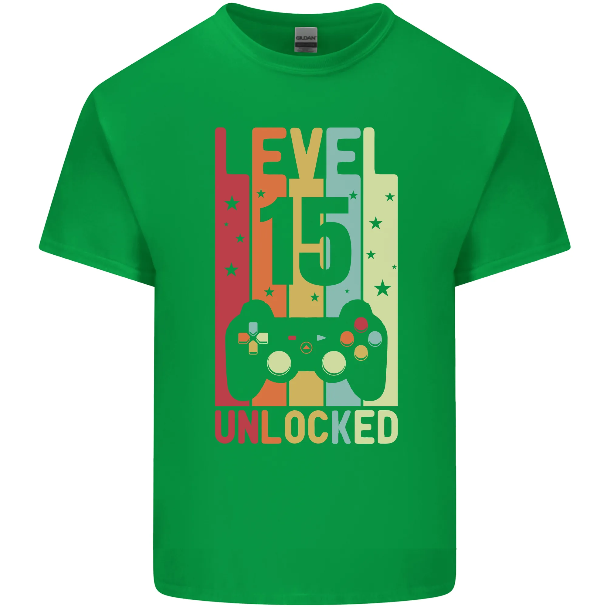 15th Birthday 15 Year Old Level Up Gaming Kids T-Shirt Childrens