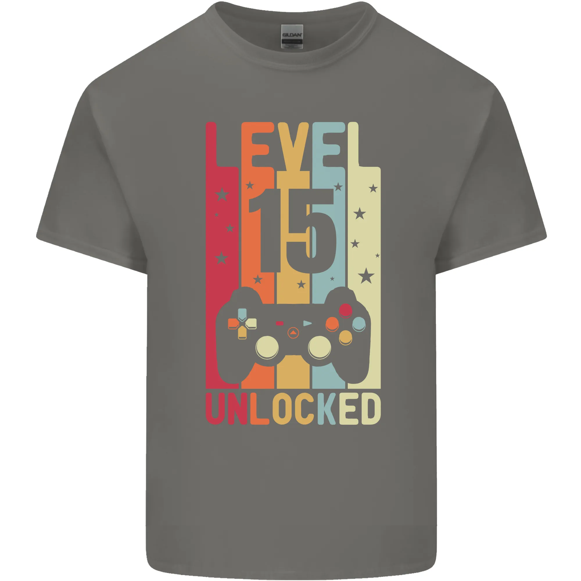 15th Birthday 15 Year Old Level Up Gaming Kids T-Shirt Childrens