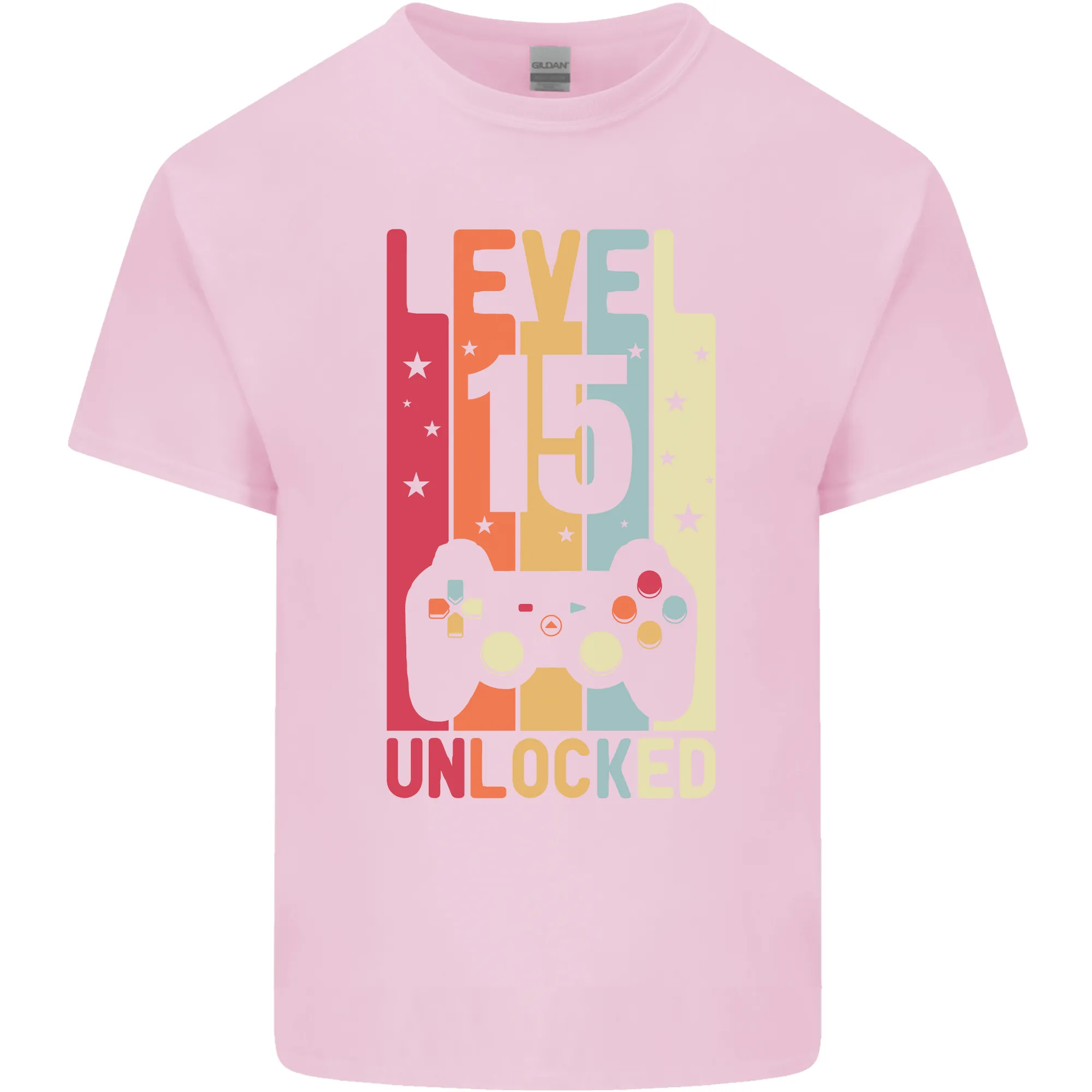 15th Birthday 15 Year Old Level Up Gaming Kids T-Shirt Childrens
