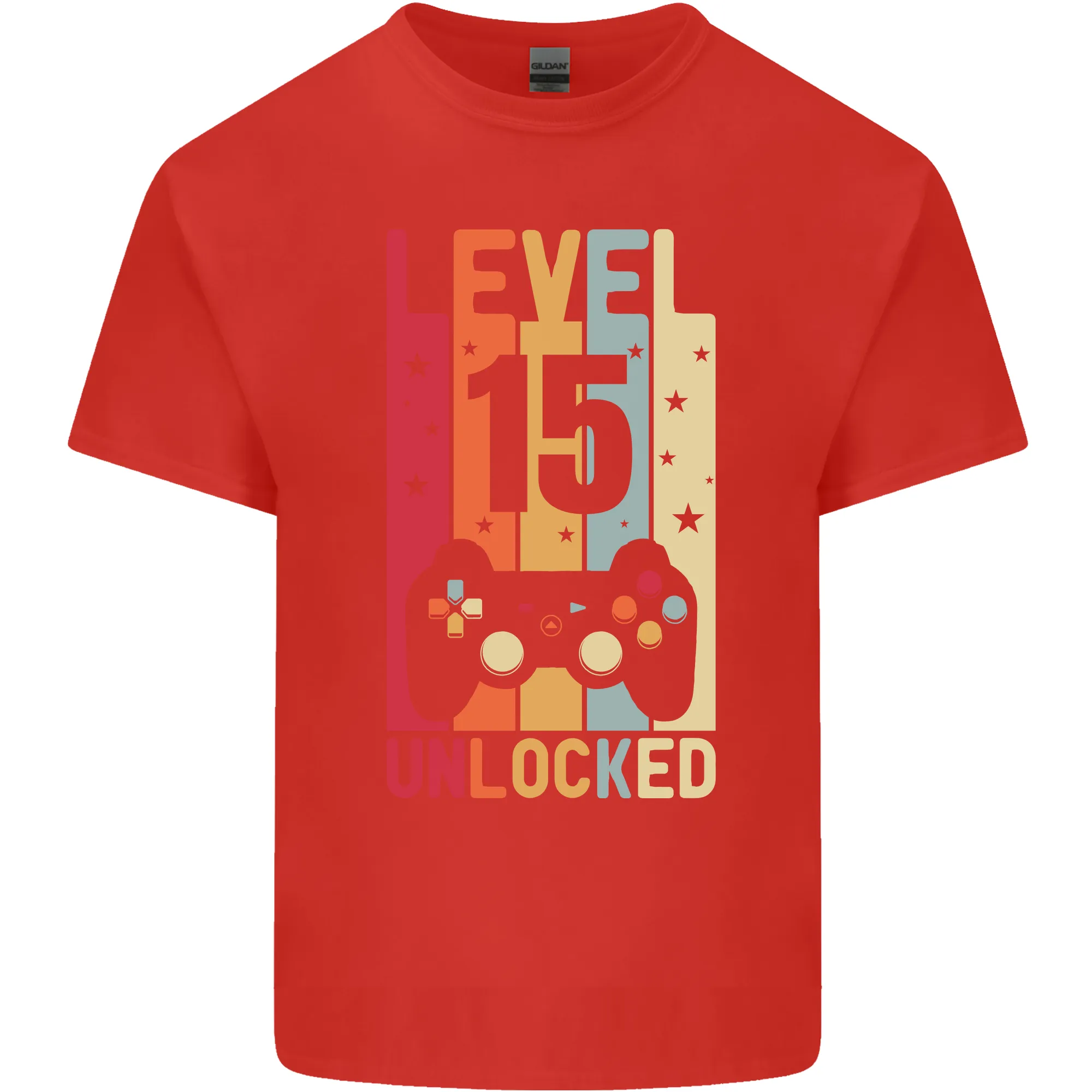 15th Birthday 15 Year Old Level Up Gaming Kids T-Shirt Childrens