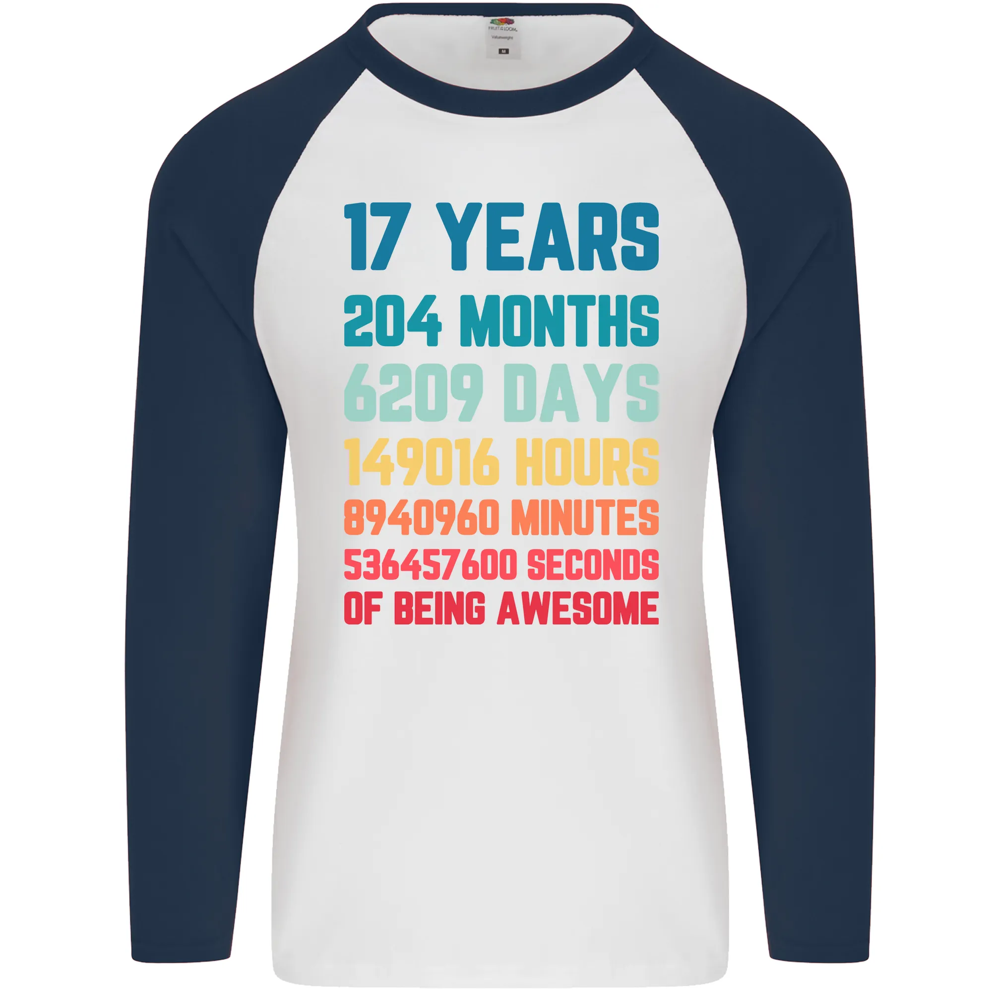 17th Birthday 17 Year Old Mens L/S Baseball T-Shirt
