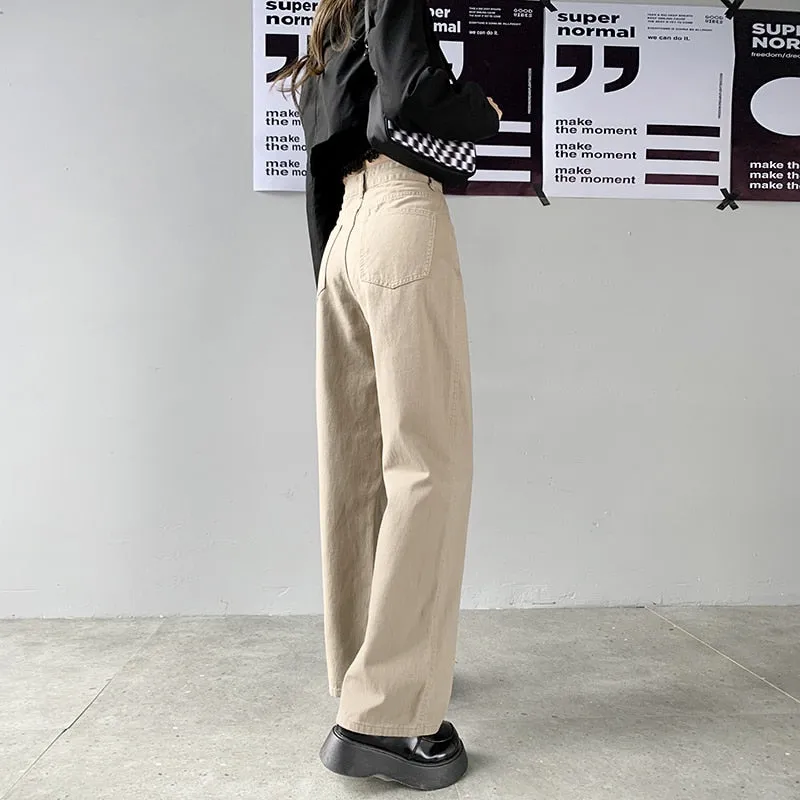 2022 High Waist Straight Leg Jeans