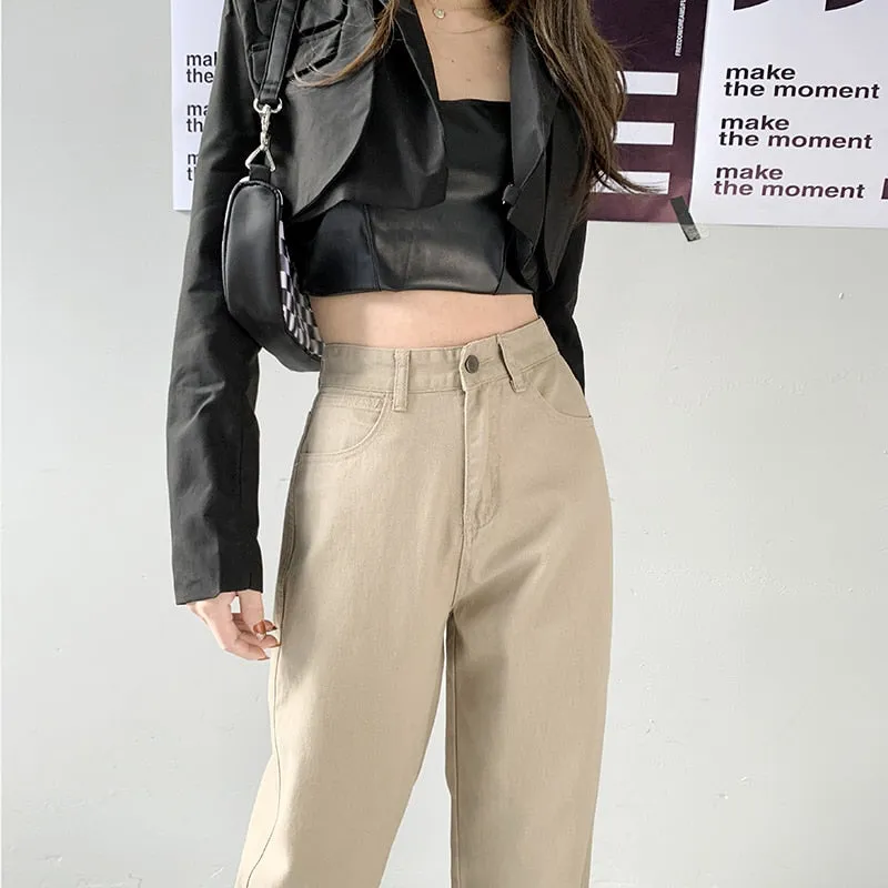2022 High Waist Straight Leg Jeans