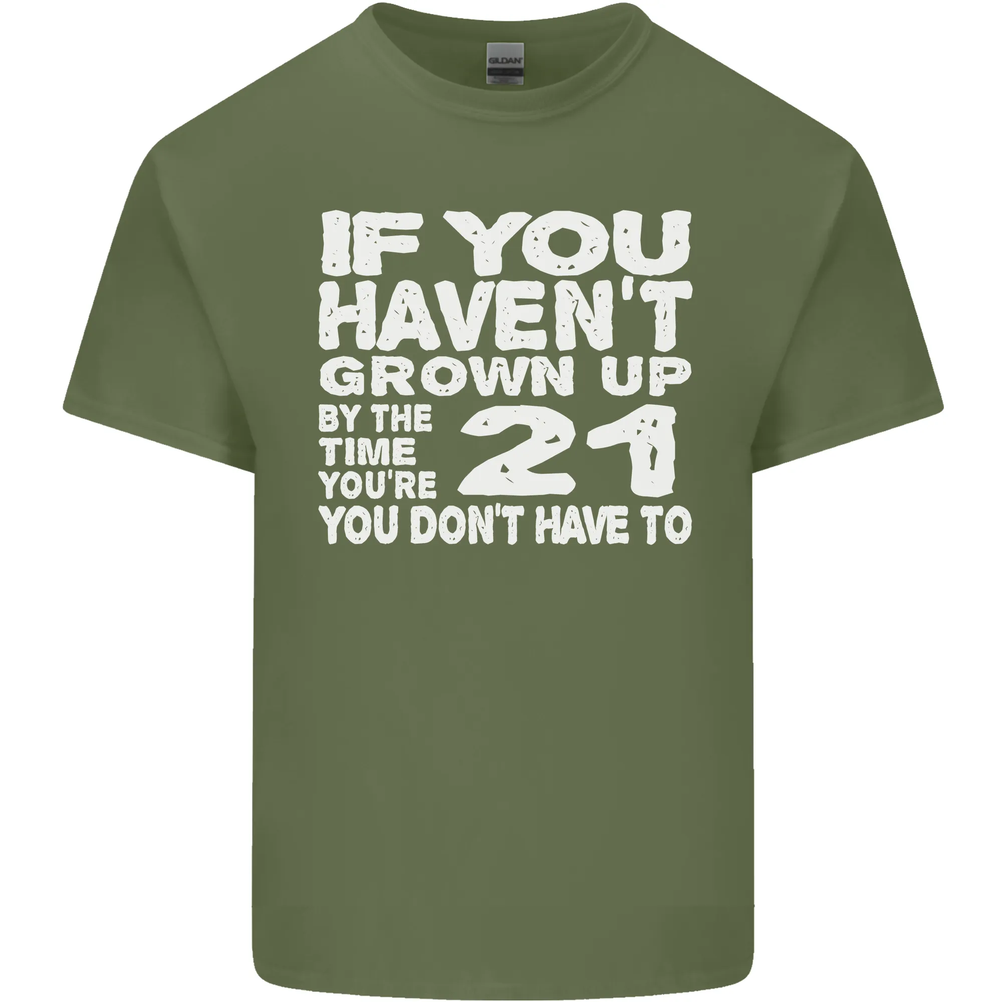 21st Birthday 21 Year Old Dont Grow Up Funny Mens Light Cotton T-Shirt
