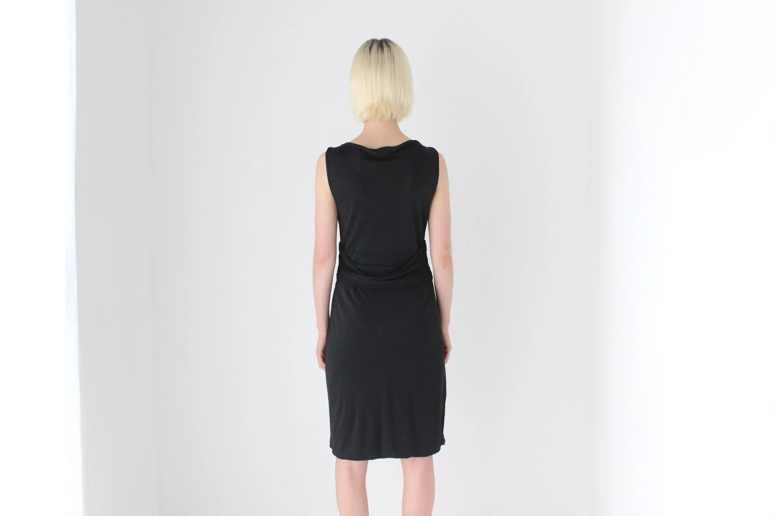 90s Moschino Slinky High Neck Designer LBD