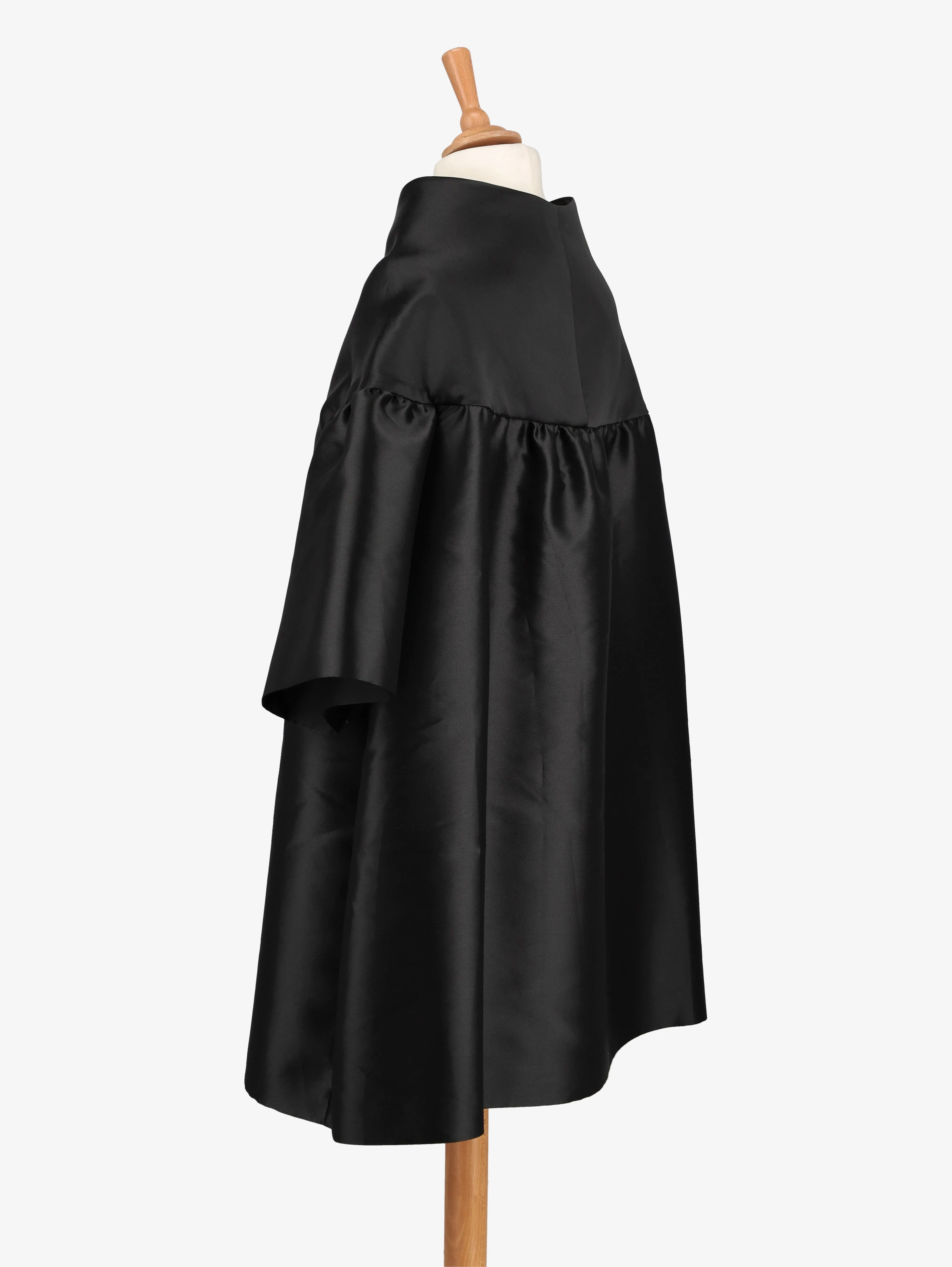 Alberta Ferretti Black Taffetà Overcoat