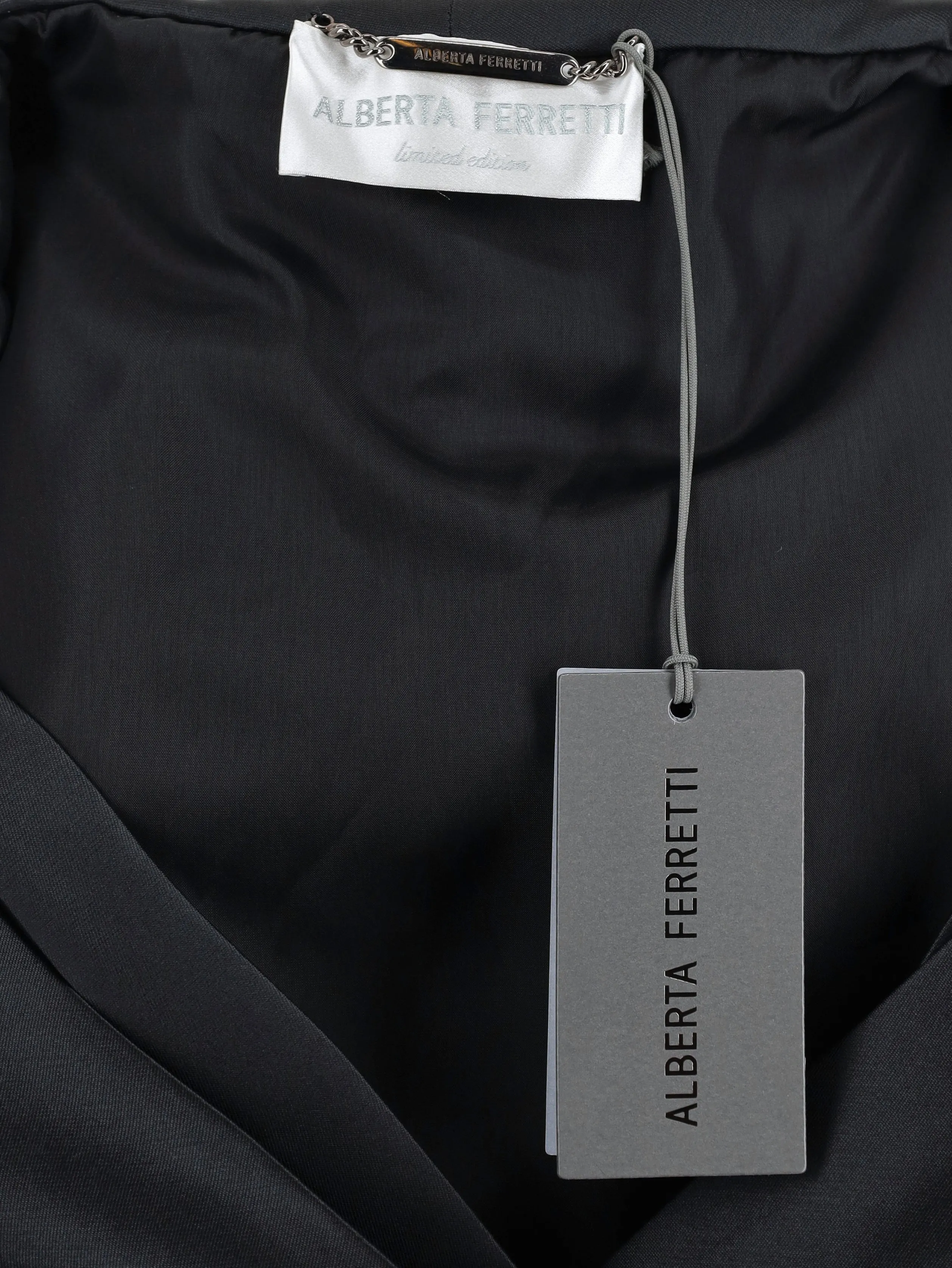 Alberta Ferretti Black Taffetà Overcoat