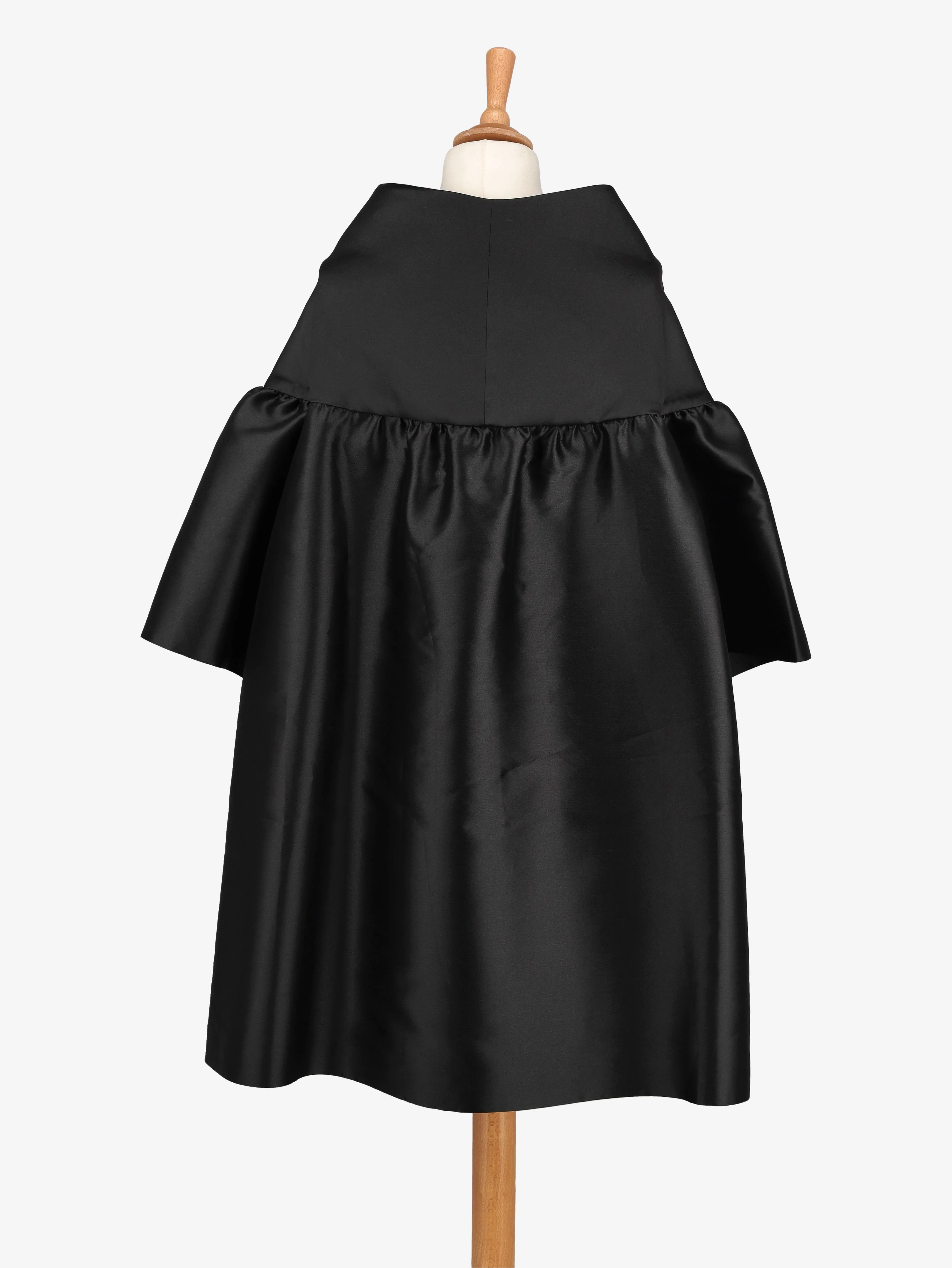 Alberta Ferretti Black Taffetà Overcoat