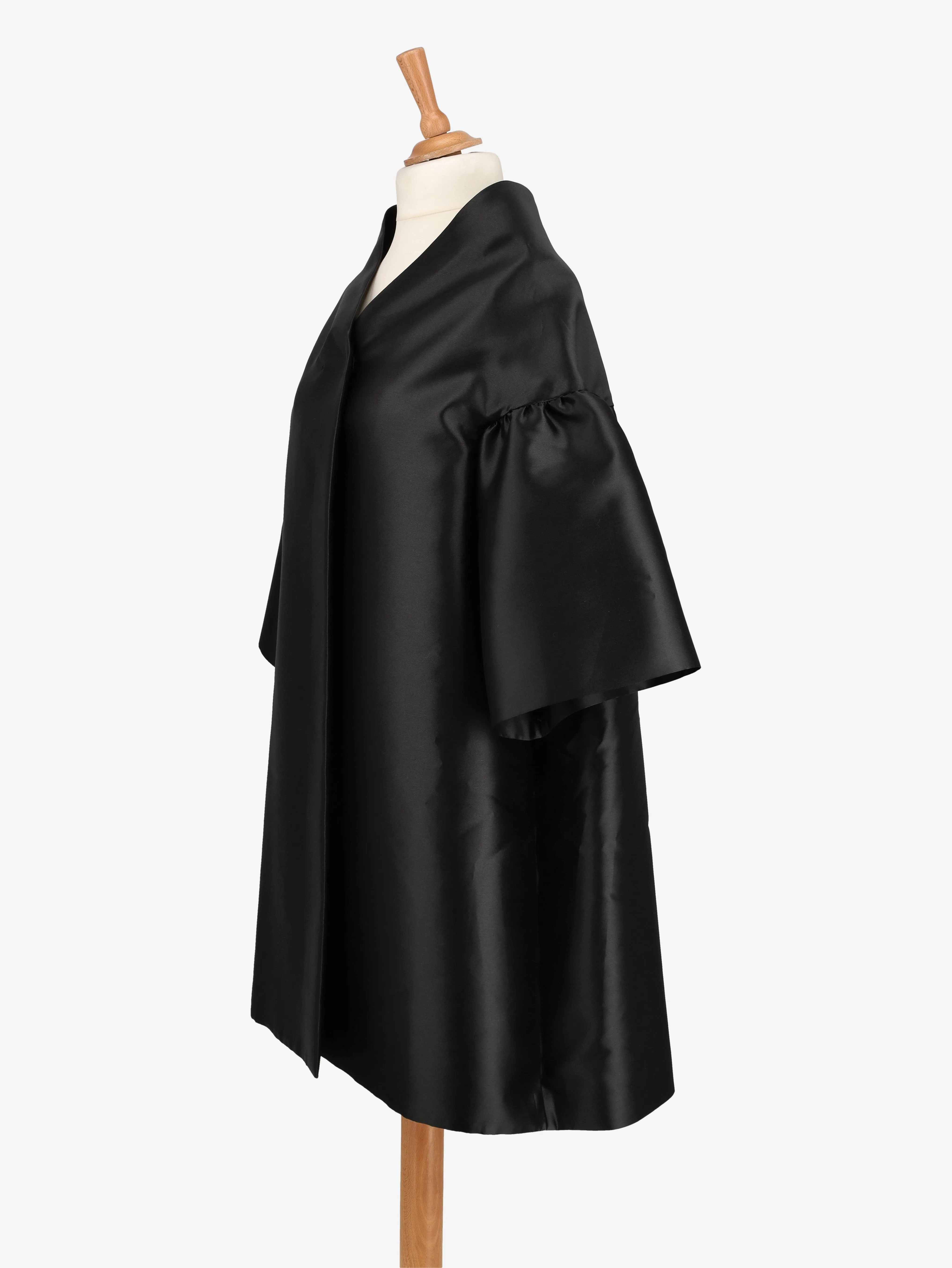 Alberta Ferretti Black Taffetà Overcoat