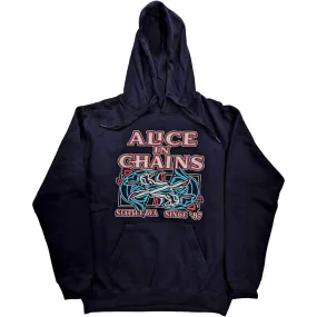 Alice in Chains Totem Fish Unisex Pullover Hoodie navy blue