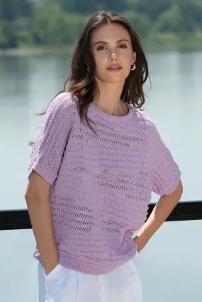 Alison Sheri A45108 Lilac Short Sleeve Jumper
