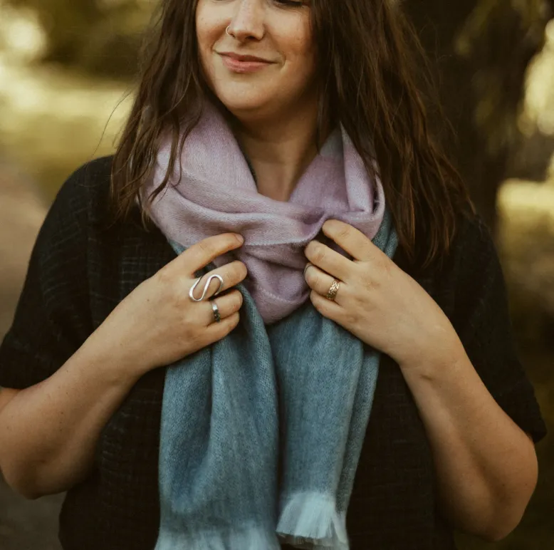 Alpaca Blend Scarf in Charm Block