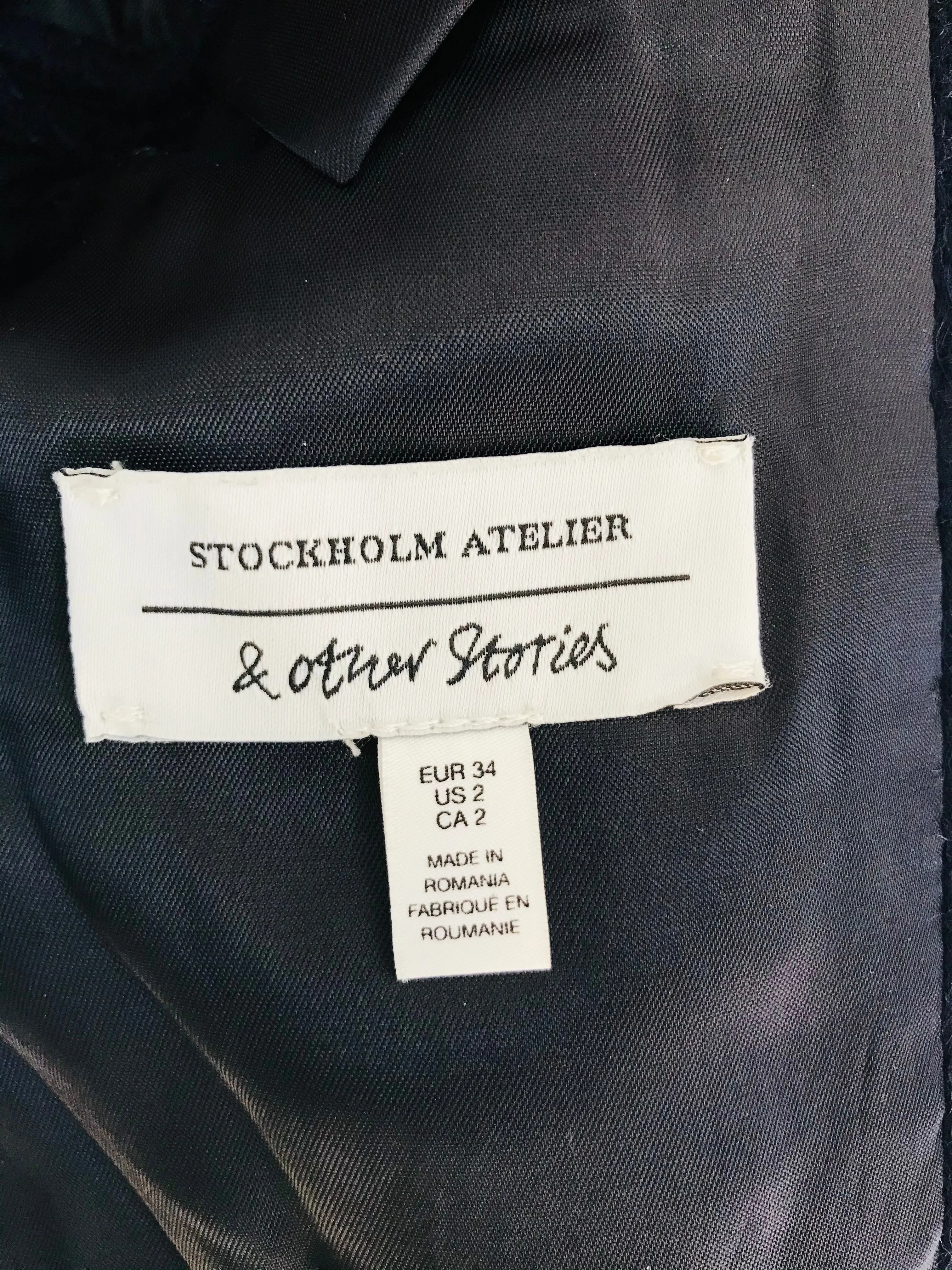 & Other Stories Women’s Wool Blend Oversized Overcoat | EU34 UK6 | Blue
