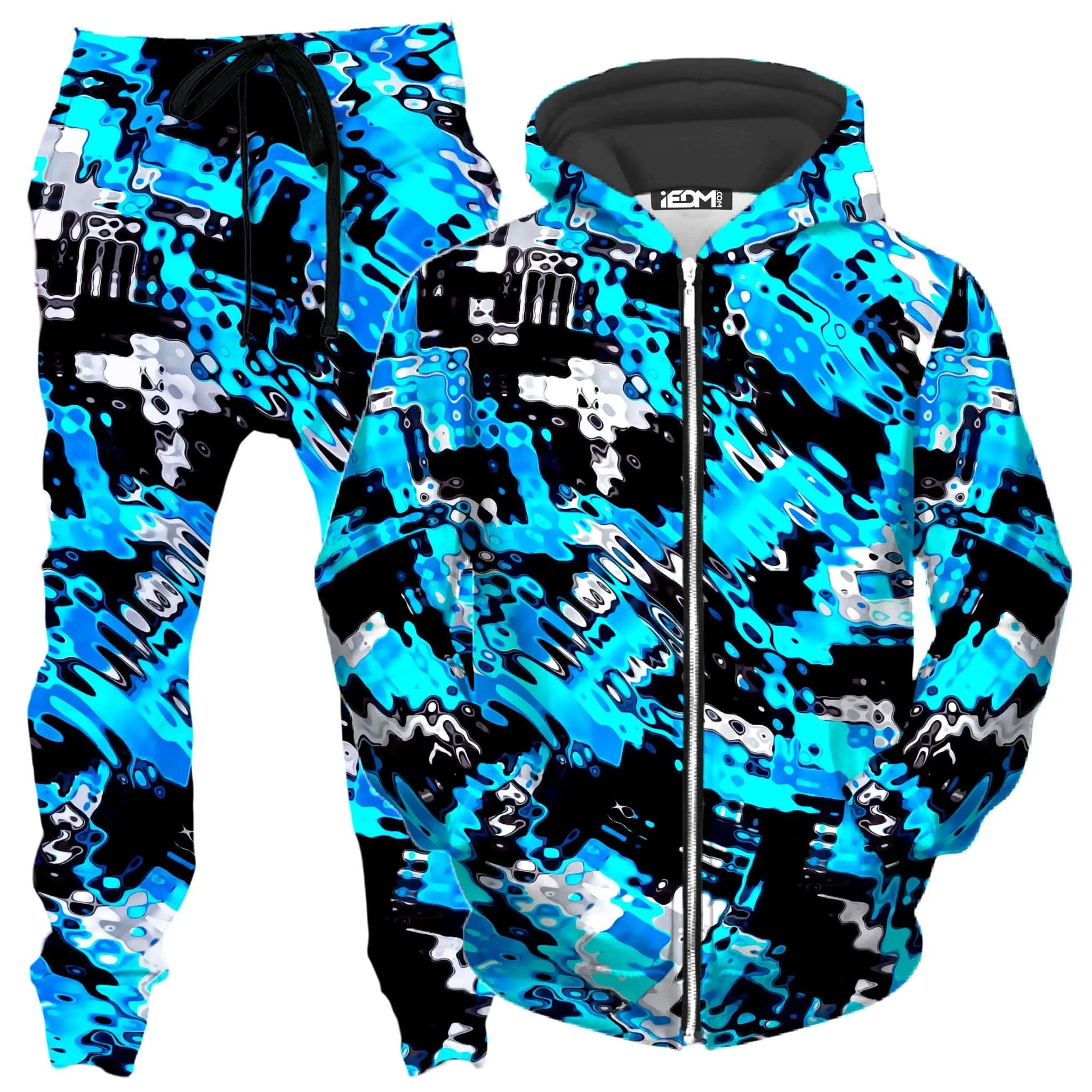 Aqua Rave Zip-Up Hoodie and Joggers Combo