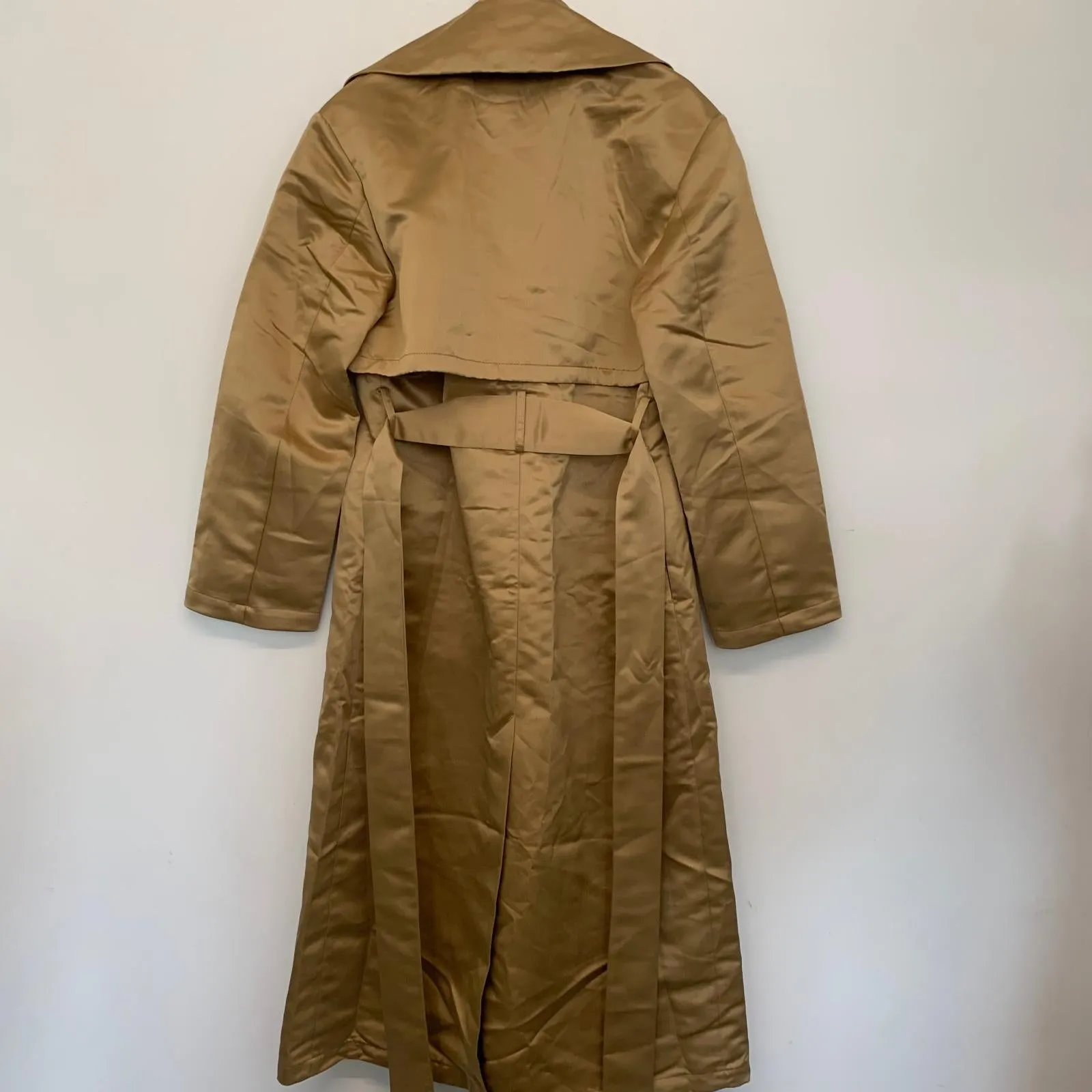 ASOS Gold Ladies Long Sleeve Collared Overcoat Coat Size UK 8 NEW