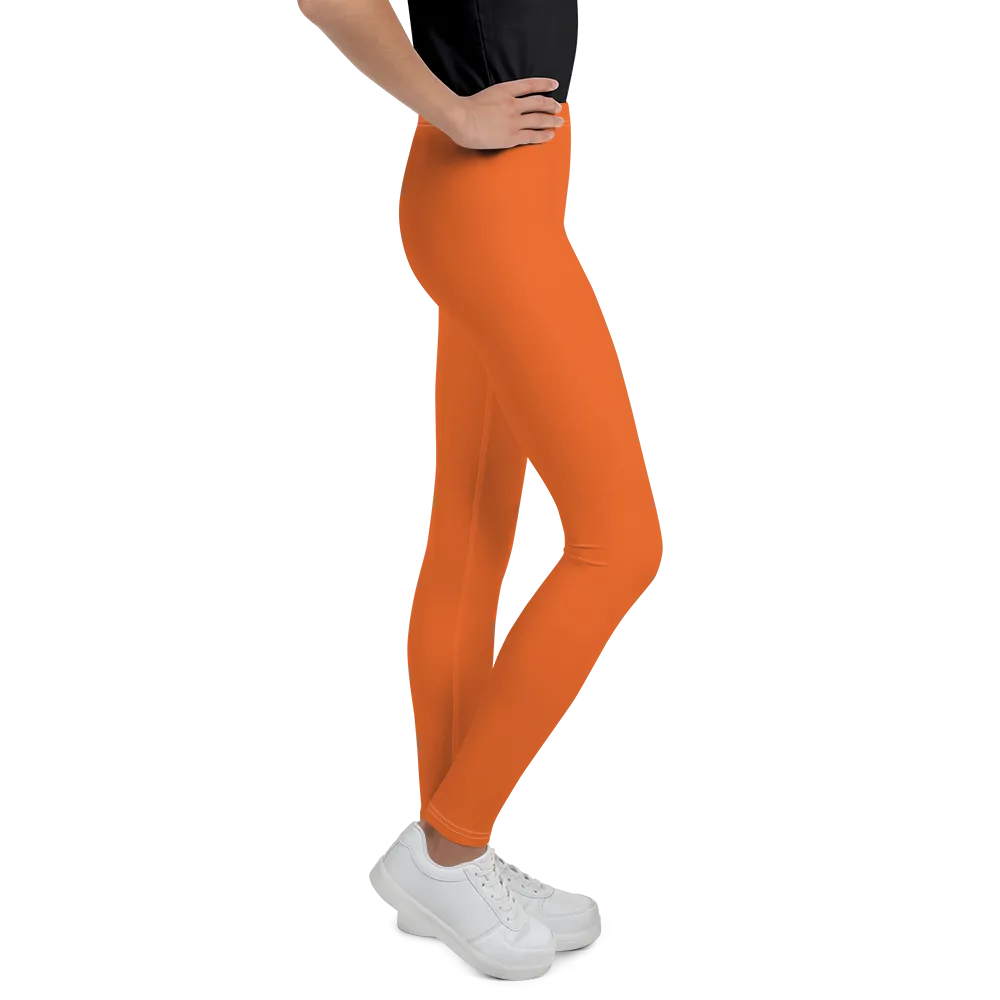 Athletic Apparatus Orange White logo White stitch V3 Youth Leggings