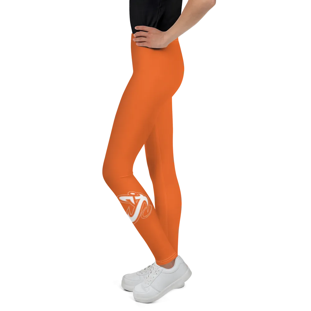 Athletic Apparatus Orange White logo White stitch V3 Youth Leggings