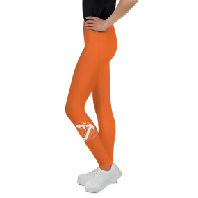 Athletic Apparatus Orange White logo White stitch V3 Youth Leggings
