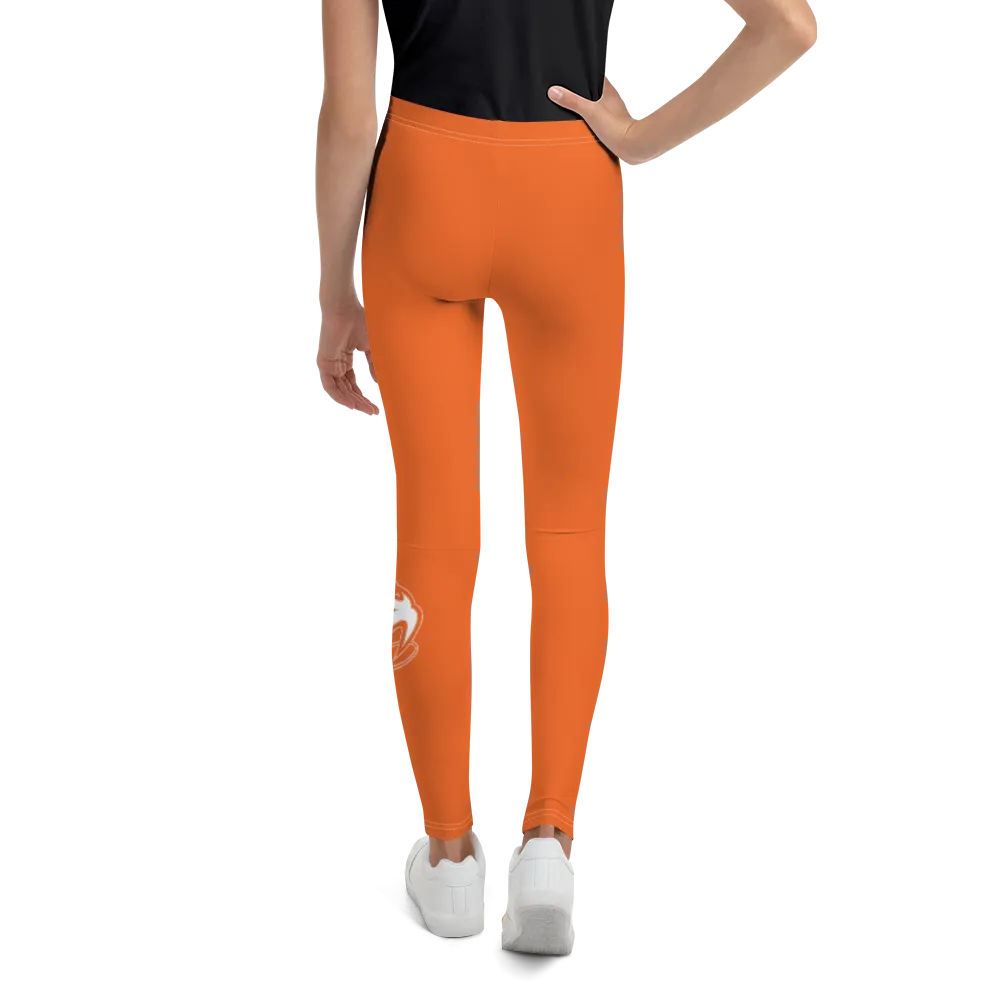 Athletic Apparatus Orange White logo White stitch V3 Youth Leggings
