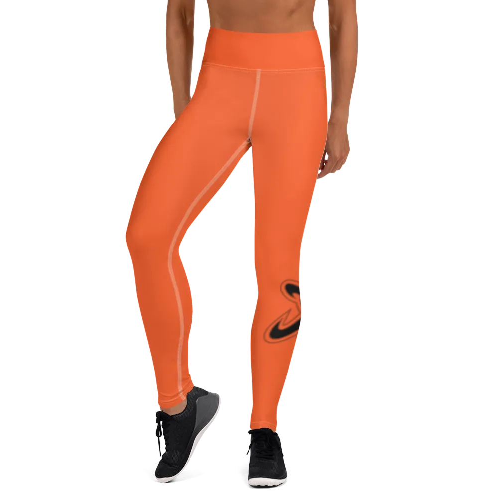 Athletic Apparatus Outrageous Orange White stitch Black logo V3 Yoga Leggings