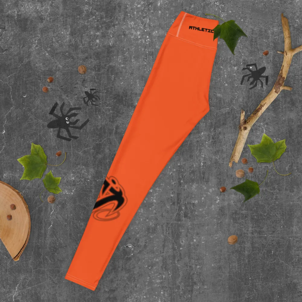Athletic Apparatus Outrageous Orange White stitch Black logo V3 Yoga Leggings