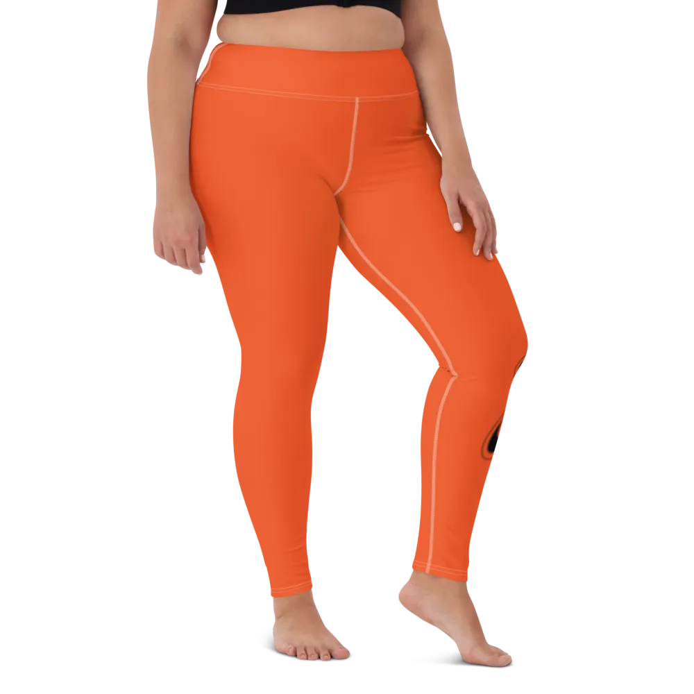 Athletic Apparatus Outrageous Orange White stitch Black logo V3 Yoga Leggings