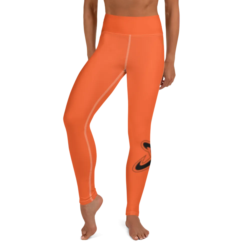 Athletic Apparatus Outrageous Orange White stitch Black logo V3 Yoga Leggings