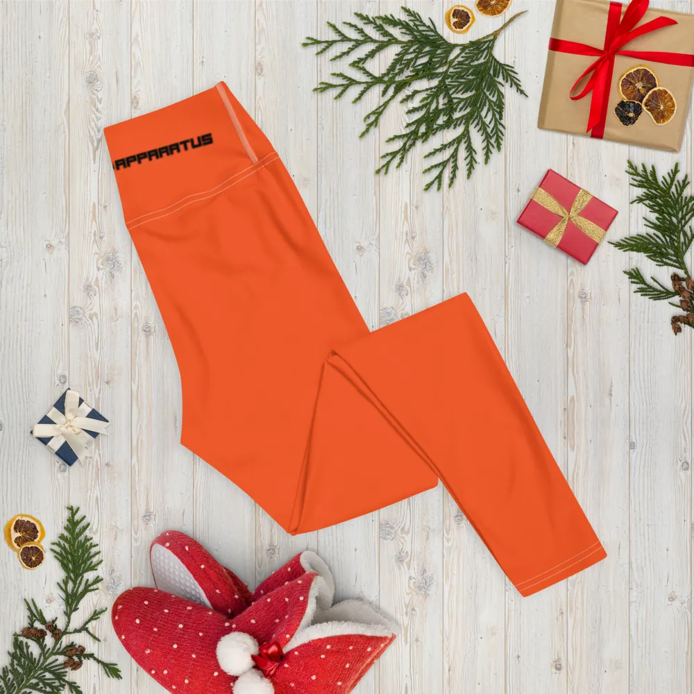 Athletic Apparatus Outrageous Orange White stitch Black logo V3 Yoga Leggings