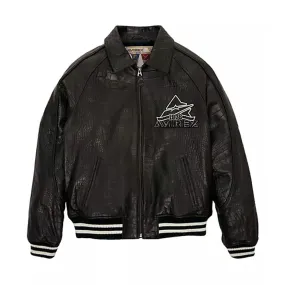 Avirex Croc-Embossed Leather Jacket
