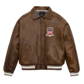 Avirex Icon Vintage Brown Leather Jacket