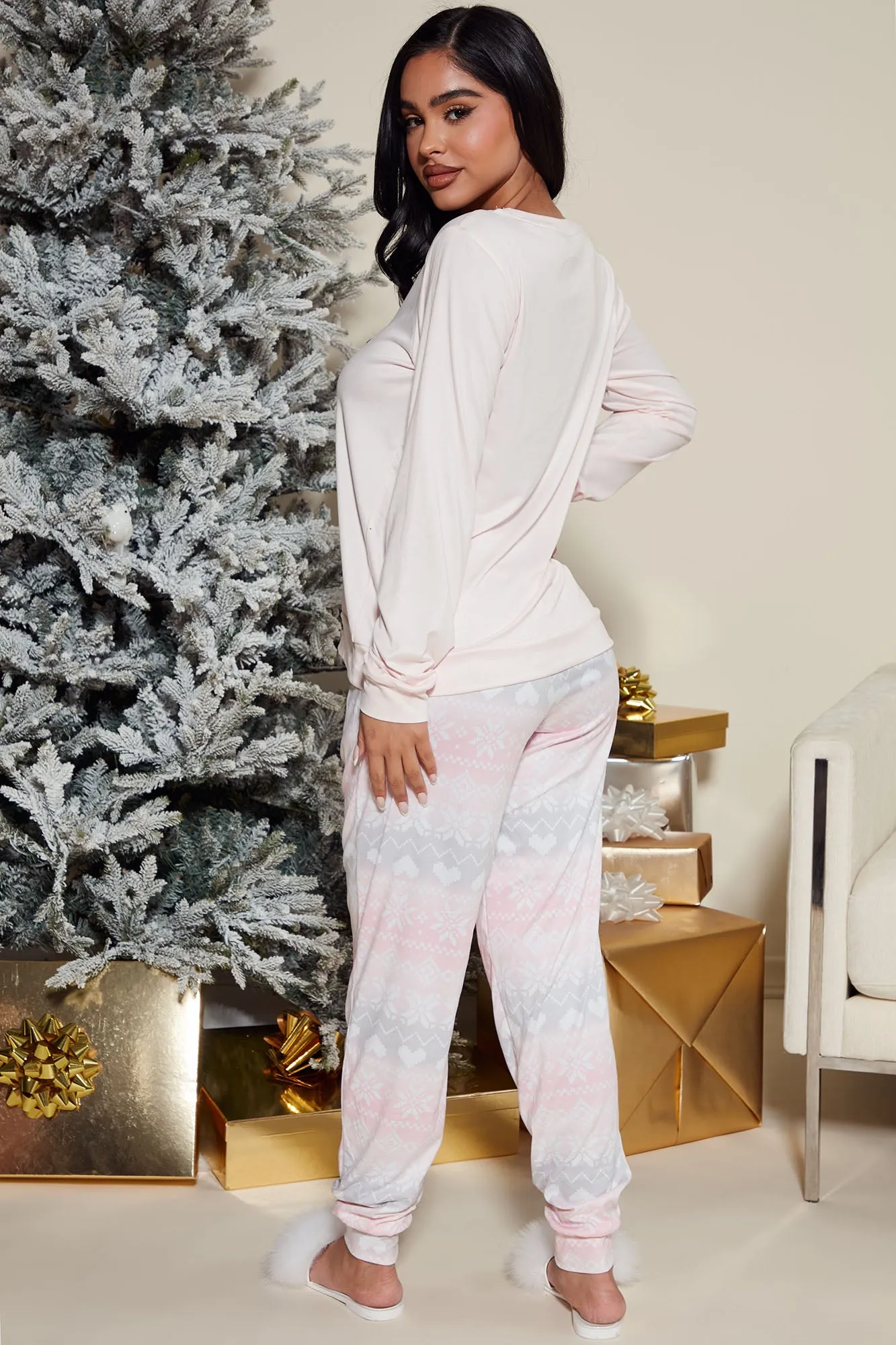 Baby Its Cold PJ Jogger Set - Pink/combo