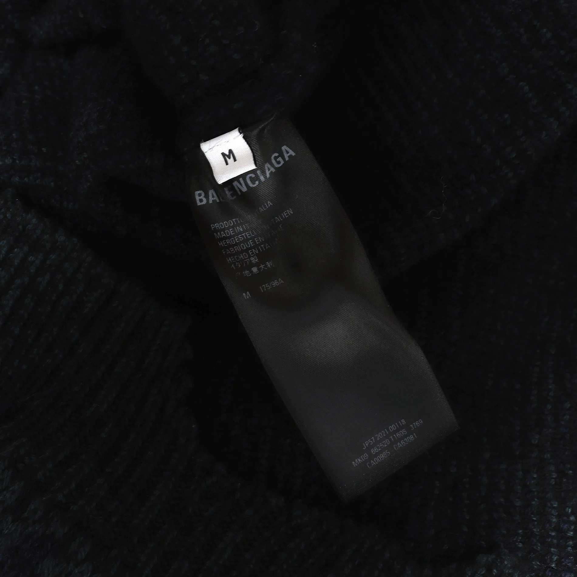 Balenciaga Oversized Distressed Turtleneck Knit Sweater
