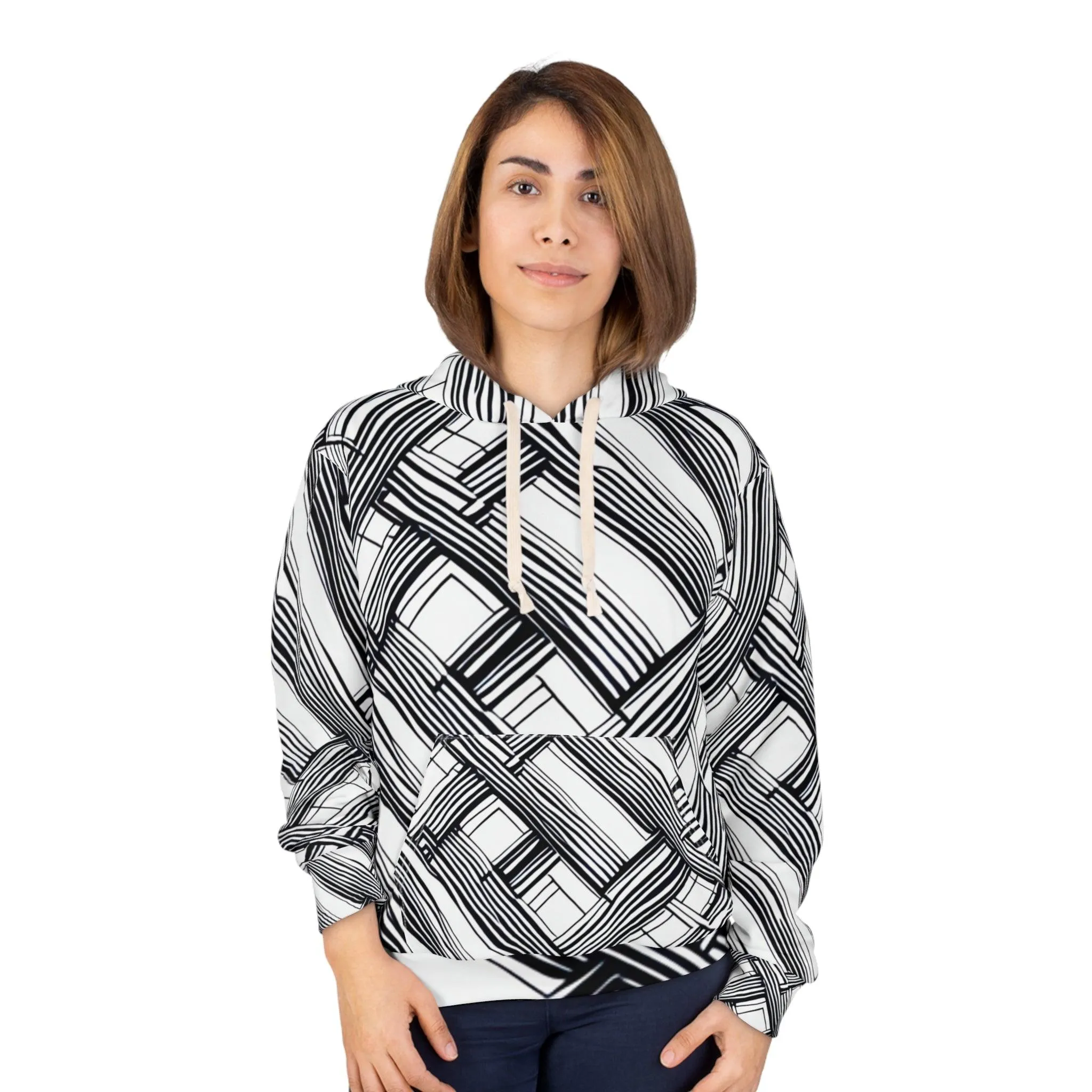 B&W Crissed Unisex Pullover Hoodie
