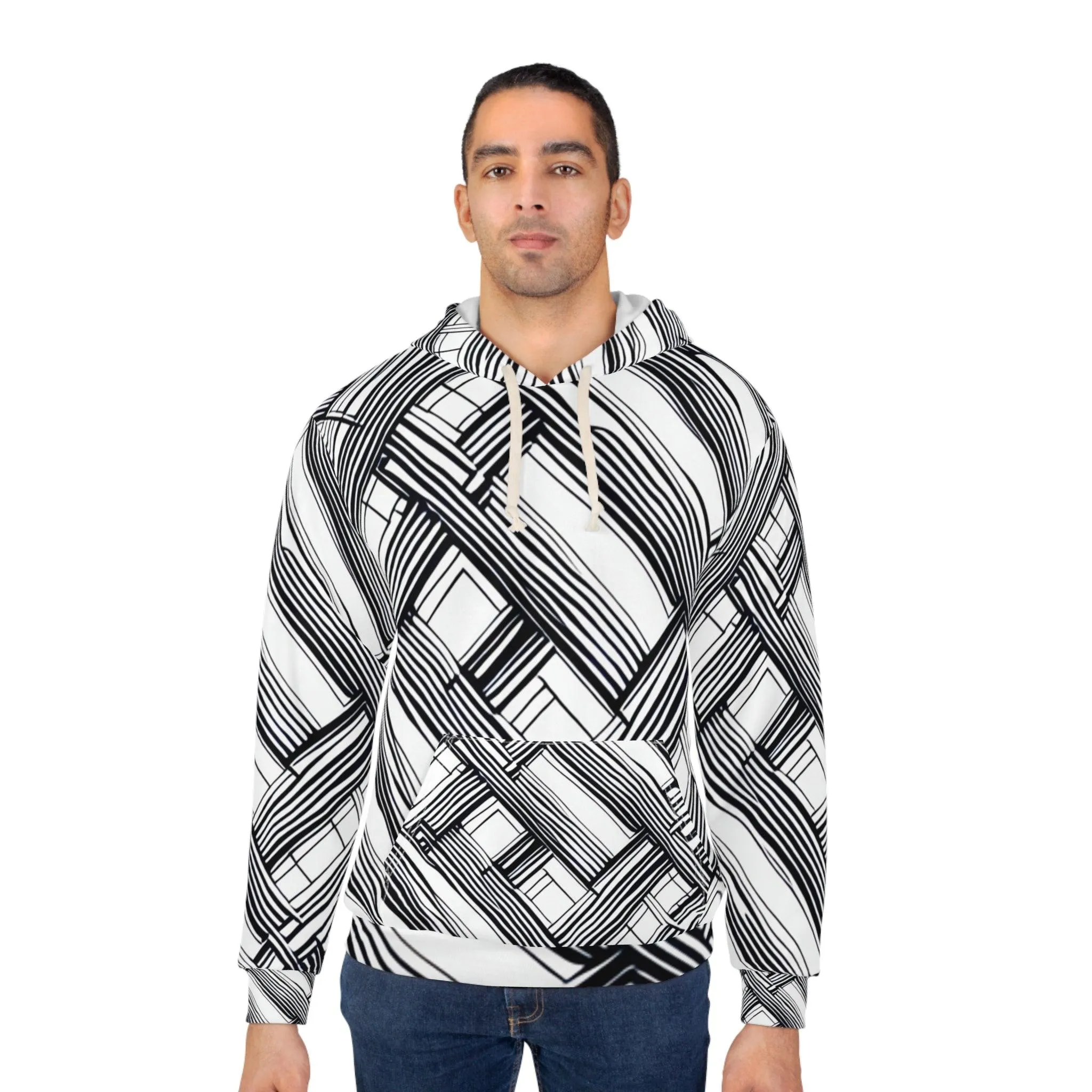 B&W Crissed Unisex Pullover Hoodie