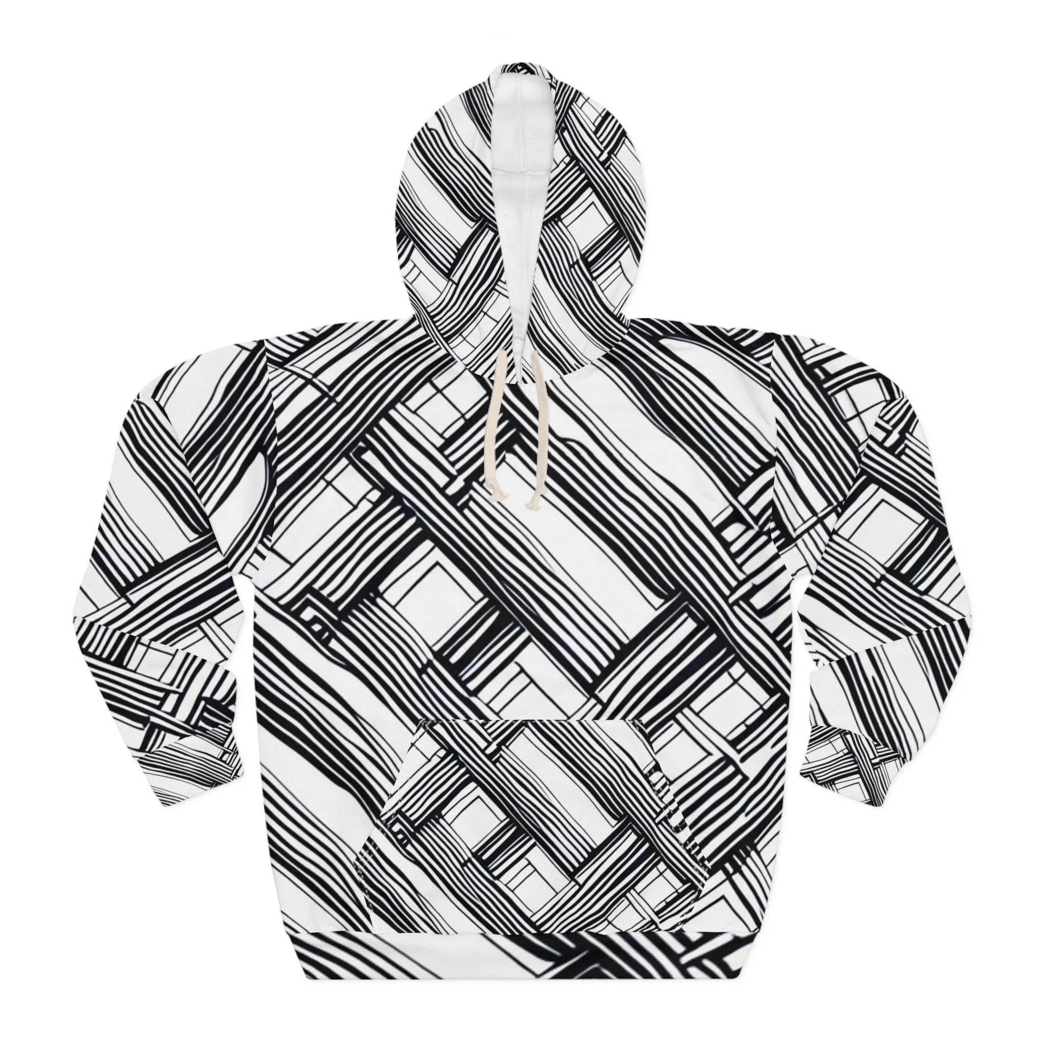 B&W Crissed Unisex Pullover Hoodie