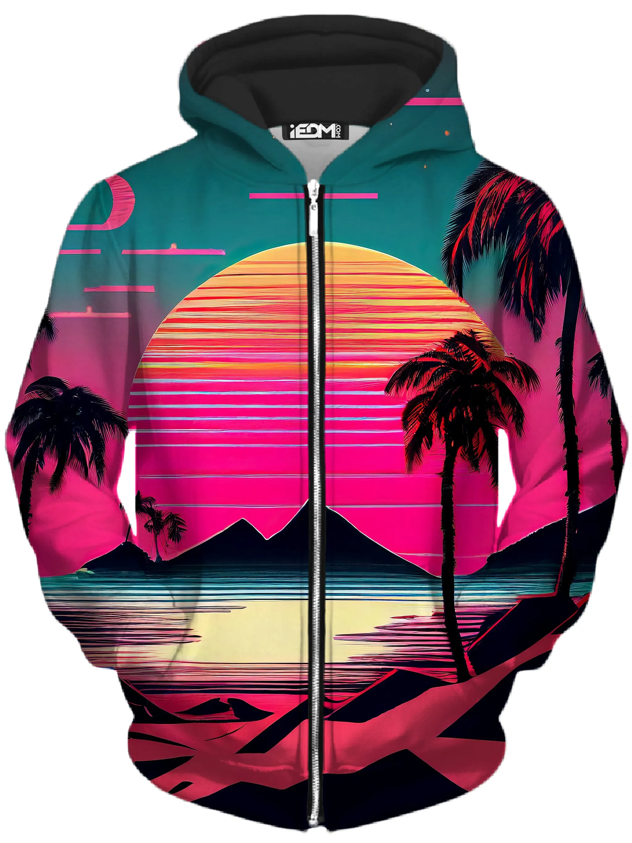 Beach Sunset Zip-Up Hoodie and Joggers Combo