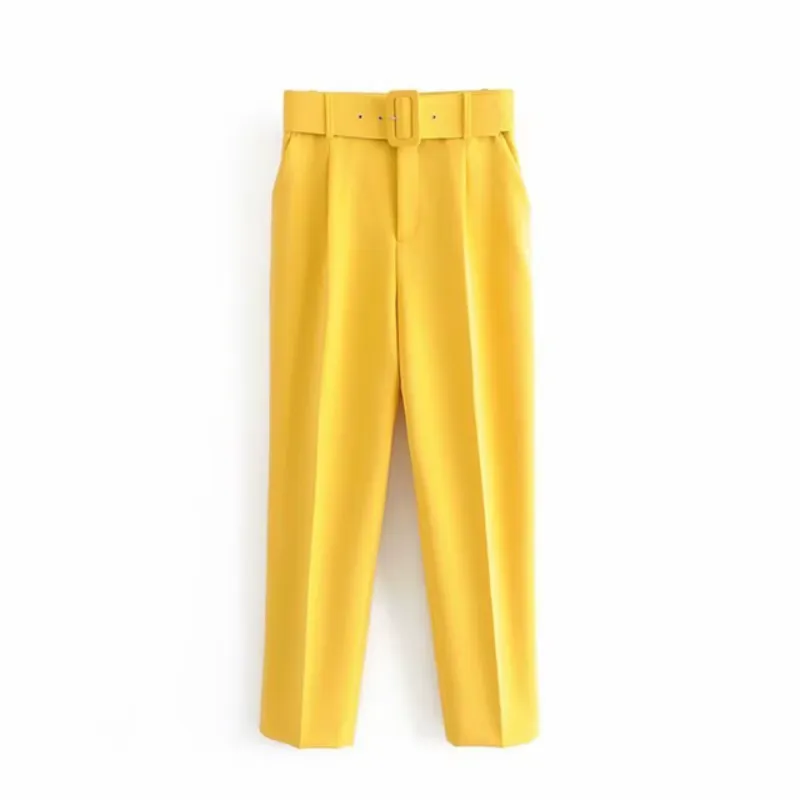 Belt High Waist Pants