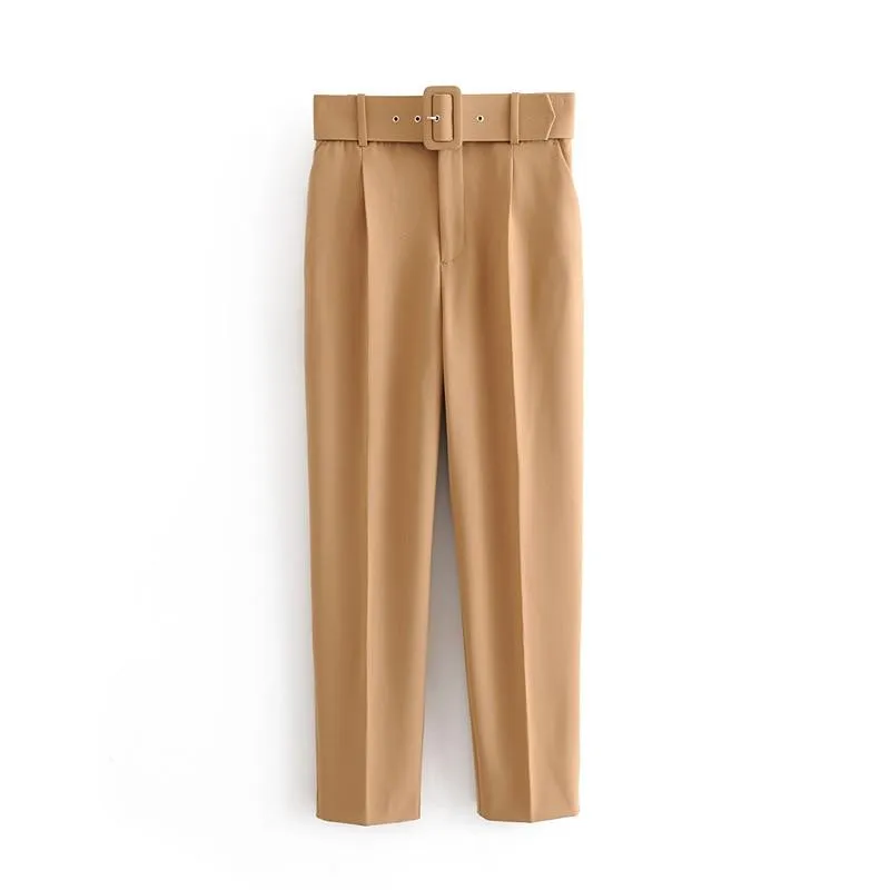 Belt High Waist Pants