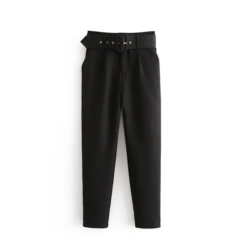 Belt High Waist Pants