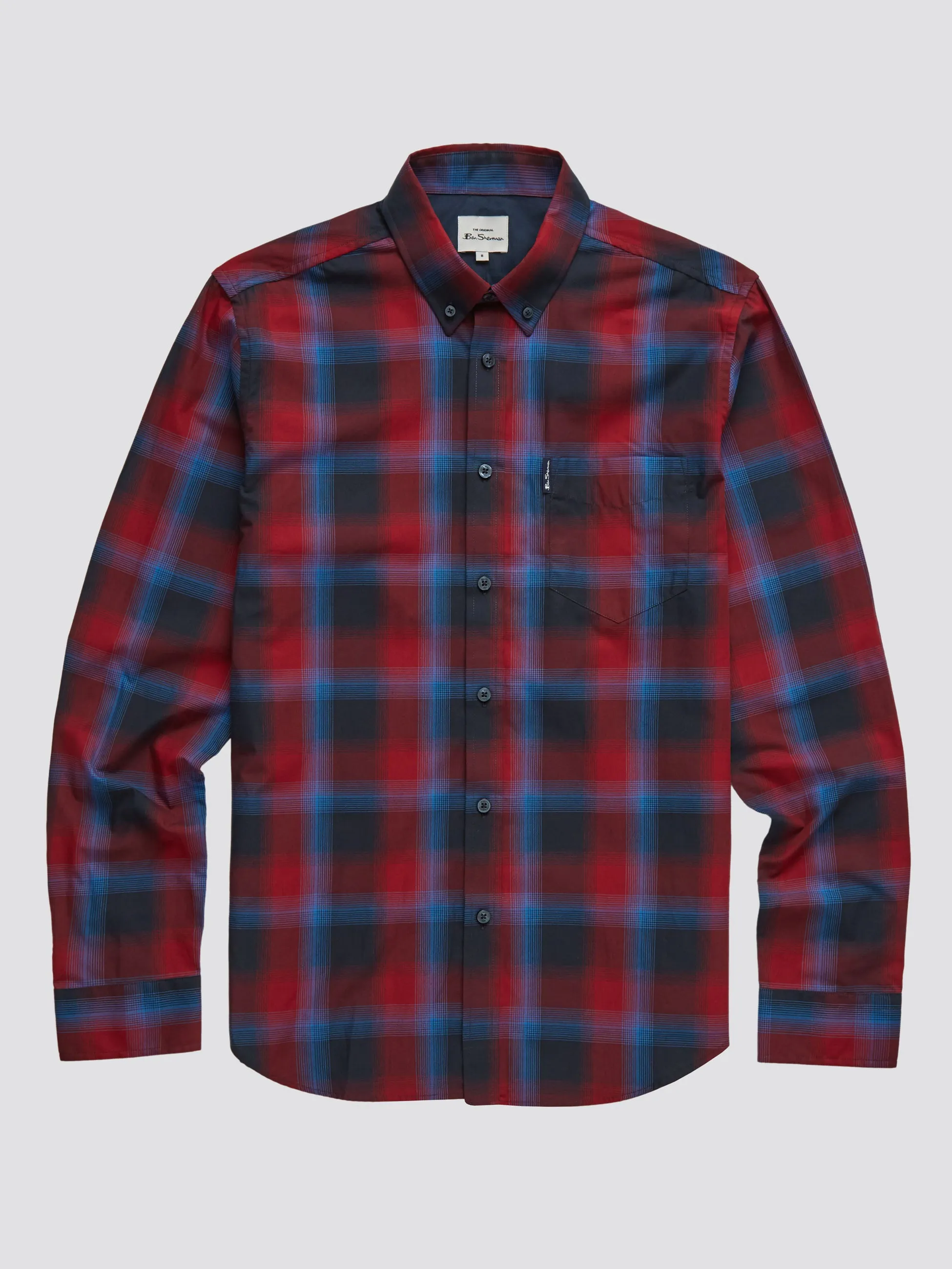Ben Sherman Gradient Check Shirt - Red