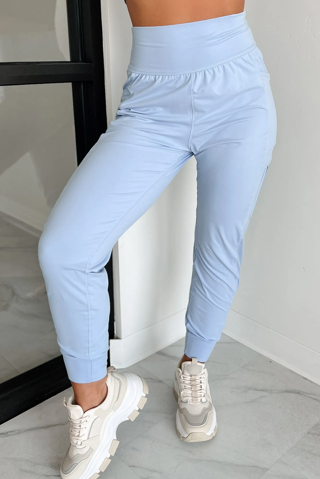Bestie For The Restie Butter Soft Side Pocket Joggers (Pastel Blue)