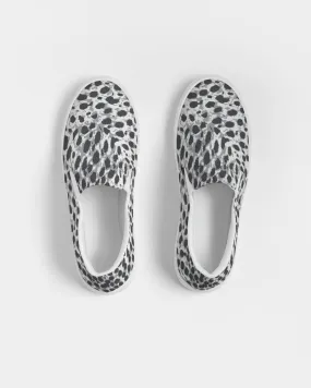 Black & White Leopard Print Men's Slip On Canvas Shoe