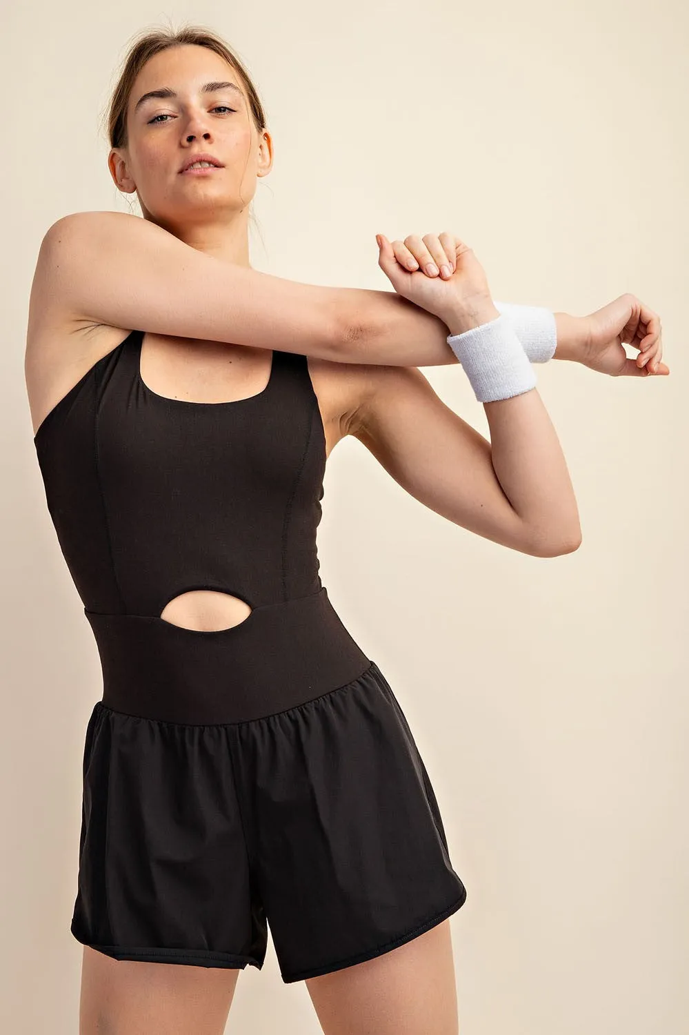 Black Recycled Butter Nylon Runsie