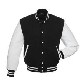 Black White Kids Varsity Jacket