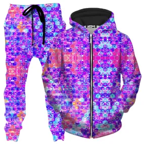 Blocks Of Life Zip-Up Hoodie and Joggers Combo