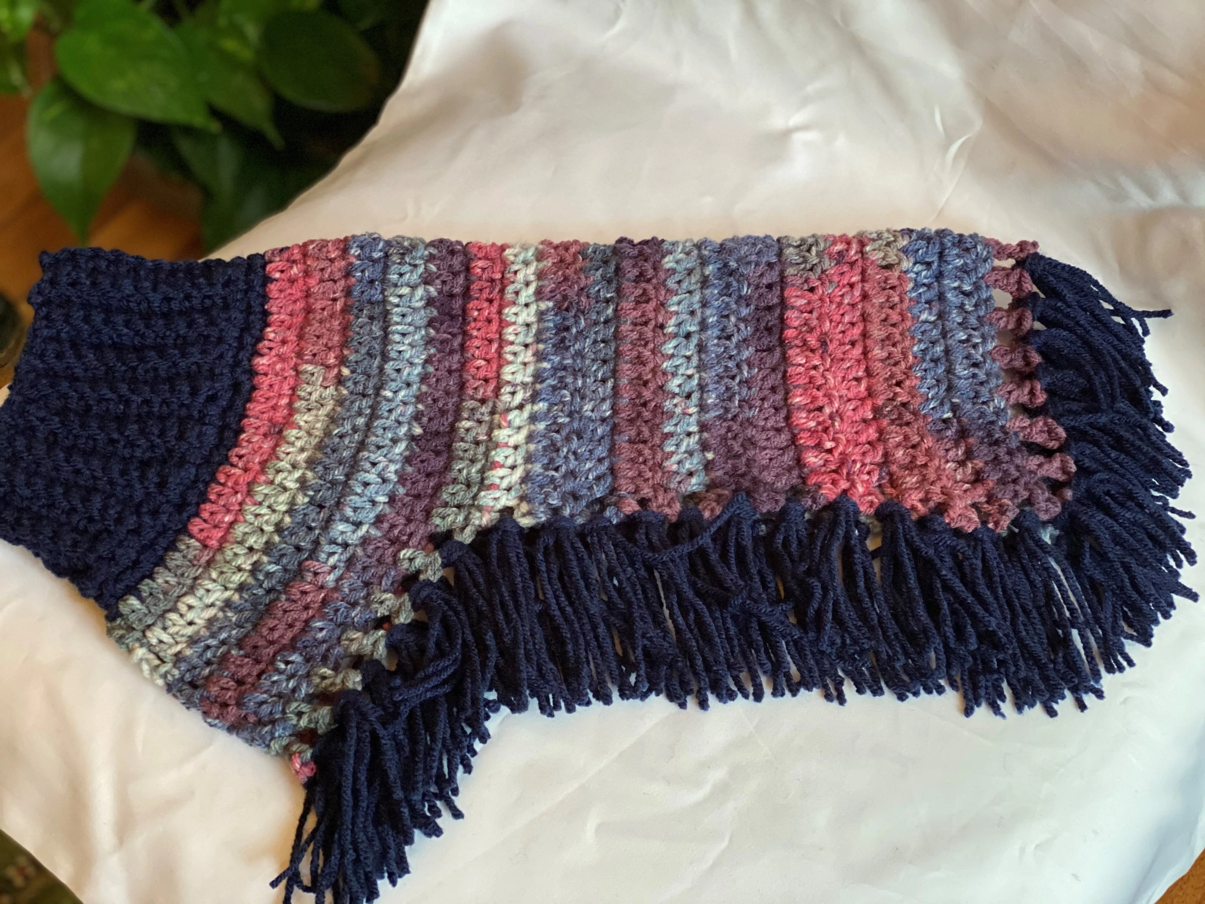 Blue and Red Dog Poncho/Sweater