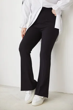 BNG Women Spanish Flare Fabric Pants Black - Clermont