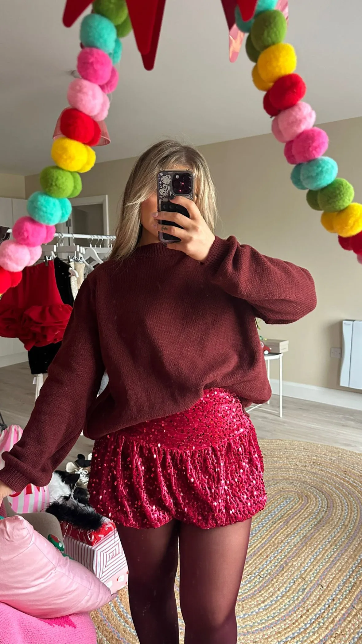 Burgundy Bow Back Detail Jumper