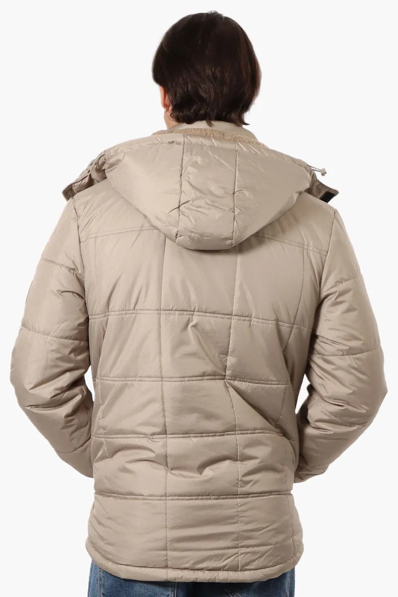 Canada Work Gear 4 Pocket Sherpa Lined Hood Bomber Jacket - Beige