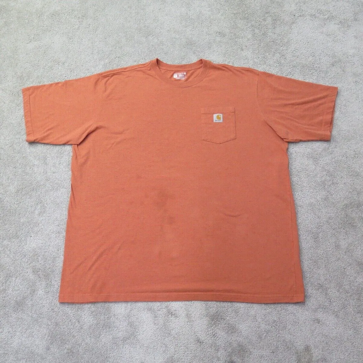 Carhartt Shirts Mens 3XL Orange Loose Fit Casual Outdoors Pocket Crew Neck Tee